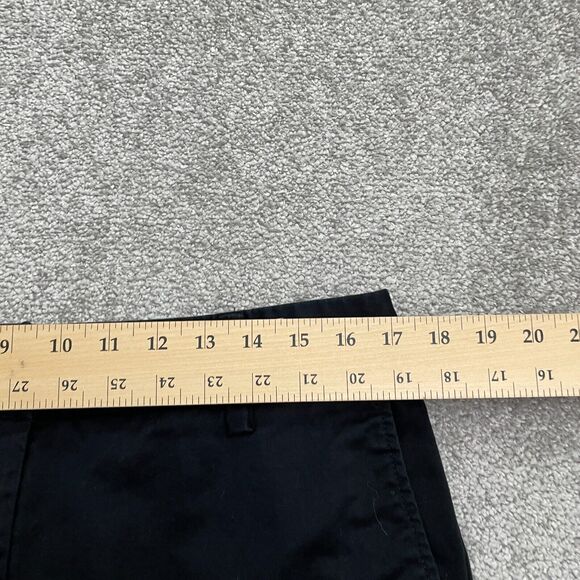 Lands' End Chino Pants Womens 12 Black Mid Rise Straight Leg Cotton Work 34x28 - Picture 12 of 14